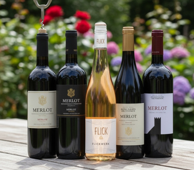 Merlot Wein auf Tisch